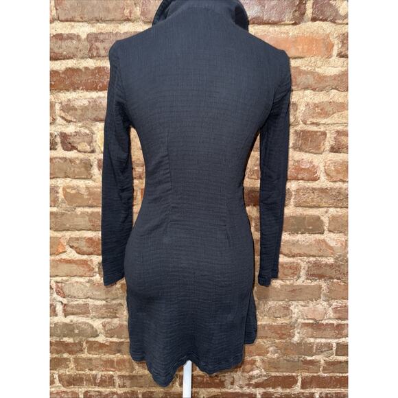 Free People Black Long Sleeve Sunday Dreaming Mini Dress Sz XS Gauze Preppy Cute - Picture 3 of 8